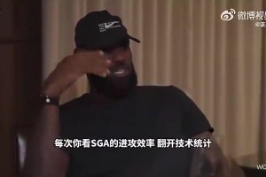次轮要碰面？詹姆斯曾赞：SGA效率非常恐怖，确实有乔丹神韵！